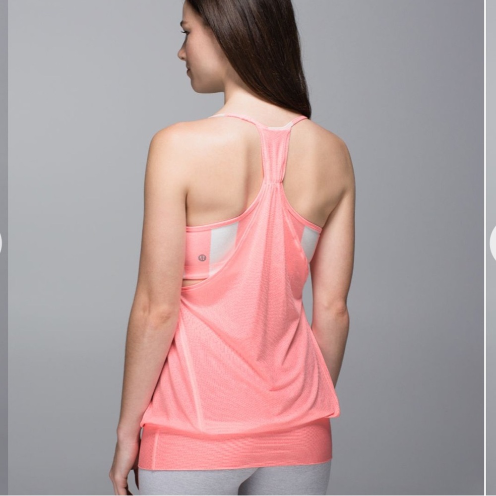 Lululemon No Limits Tank Bleached Coral / Steep Stripe Horizontal 6